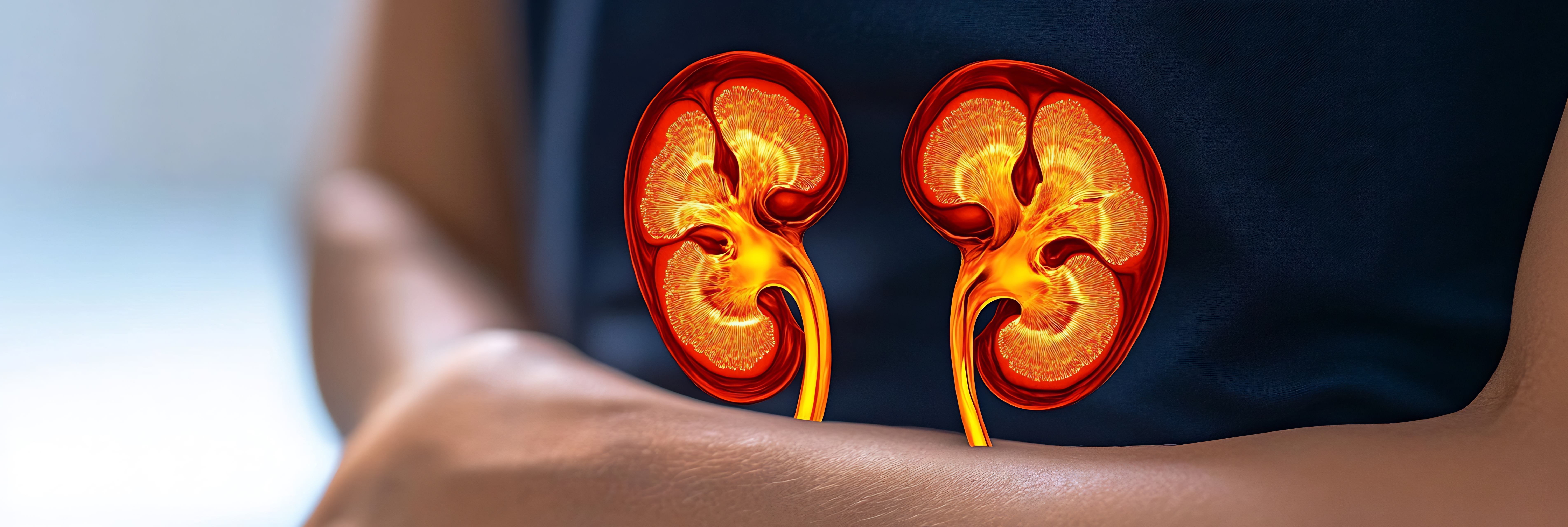 Patient experiencing severe lower back pain due to kidney stones evaluated at Nephron Kidney Centre